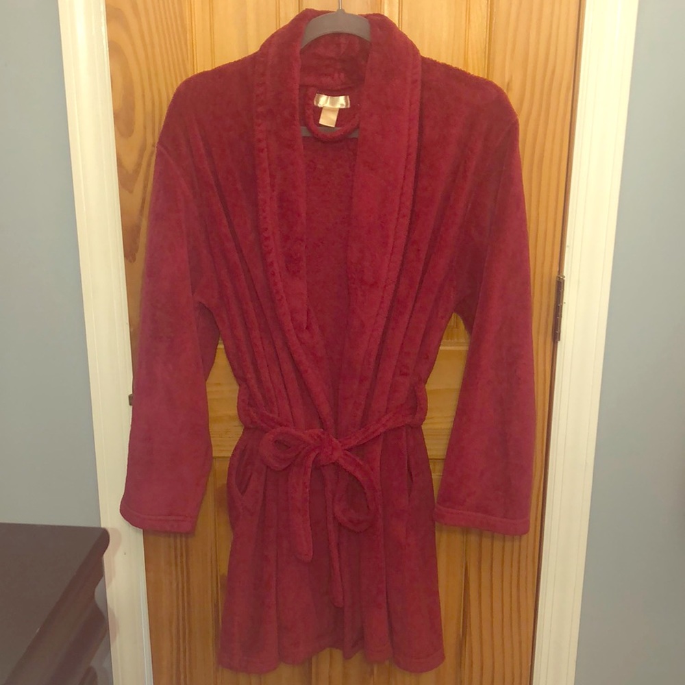 Deep Red Plush Robe